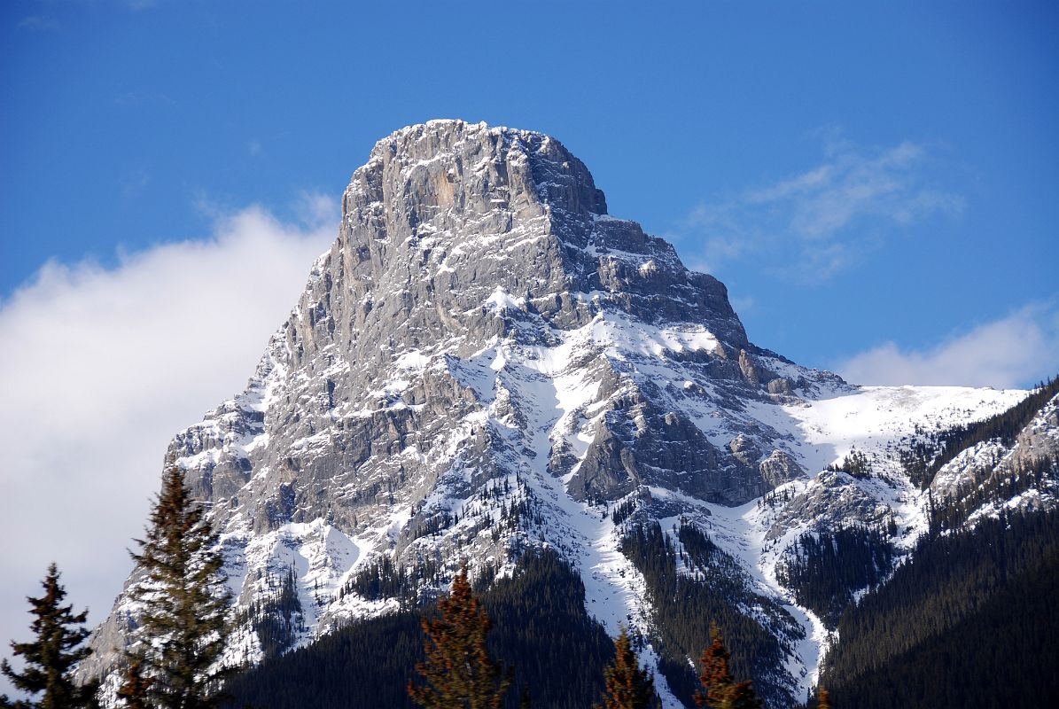 05 The Three Sisters Charity Peak From Trans Canada Highway Near Canmore